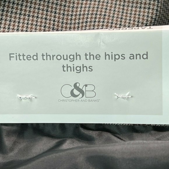 New Christopher & Banks Pants Womens 14 Houndstooth Tapered Mid Rise Sha… - Picture 4 of 9